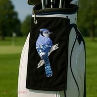 Blue Jay Bird Golf Towel thumb 2