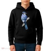 Blue Jay Bird Kids Hoodie thumb 4