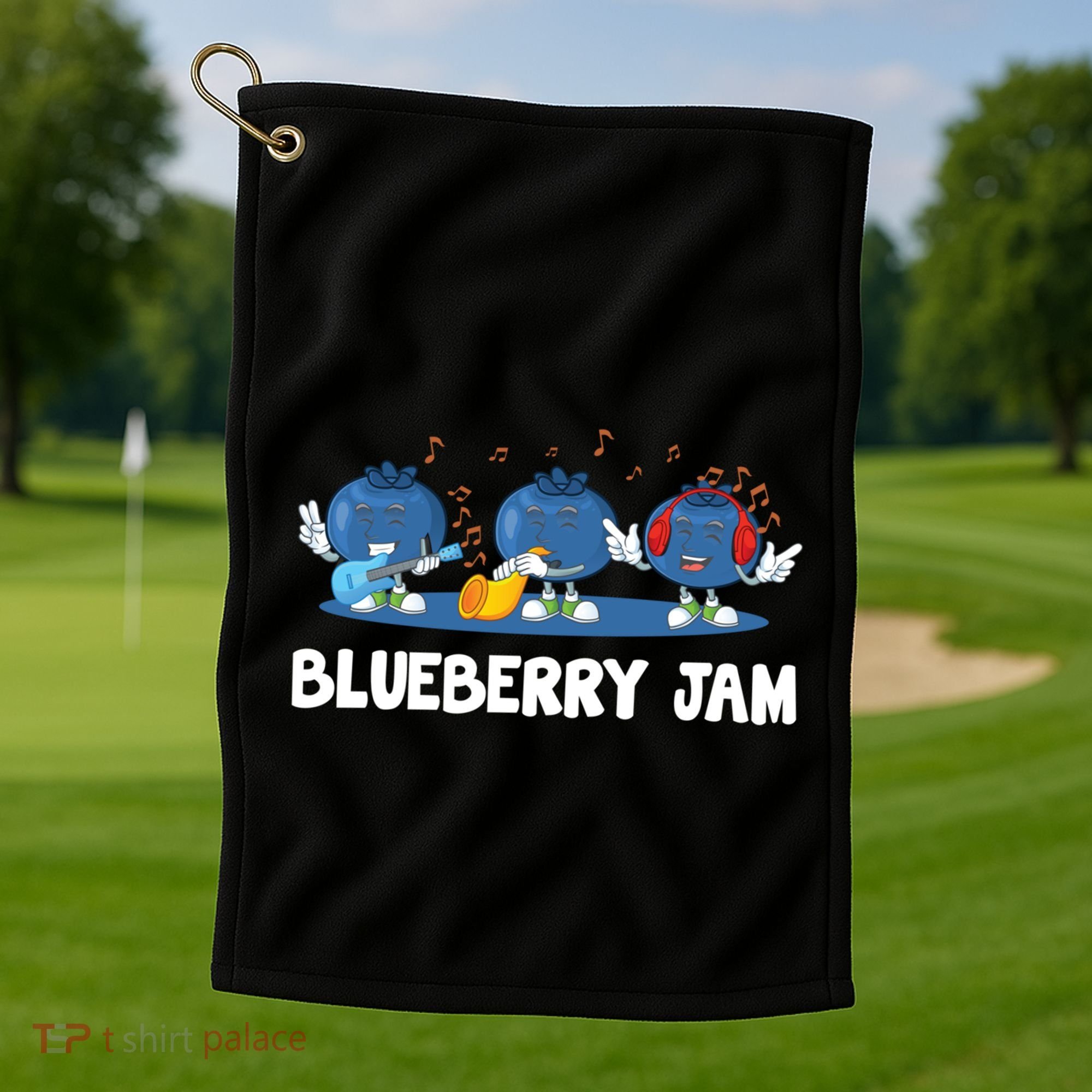 Blueberry Jam Blueberries Partying Funny Blueberry Lover Gift Golf Towel