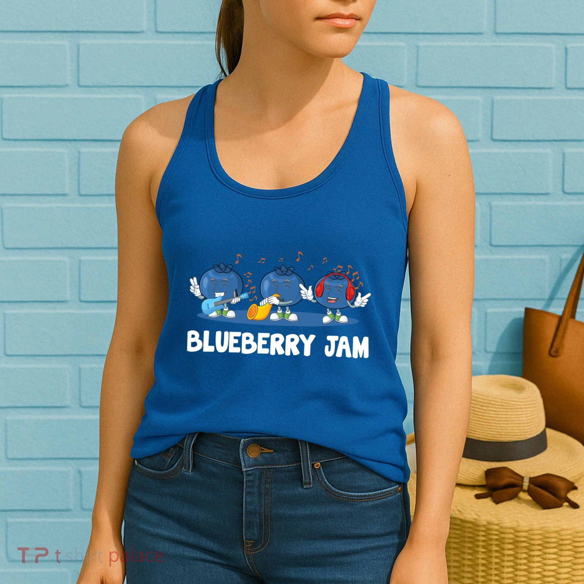 Blueberry Jam Blueberries Partying Funny Blueberry Lover Gift Women's Tank Top