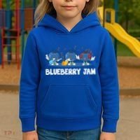 Blueberry Jam Blueberries Partying Funny Blueberry Lover Gift Kids Hoodie thumb 3