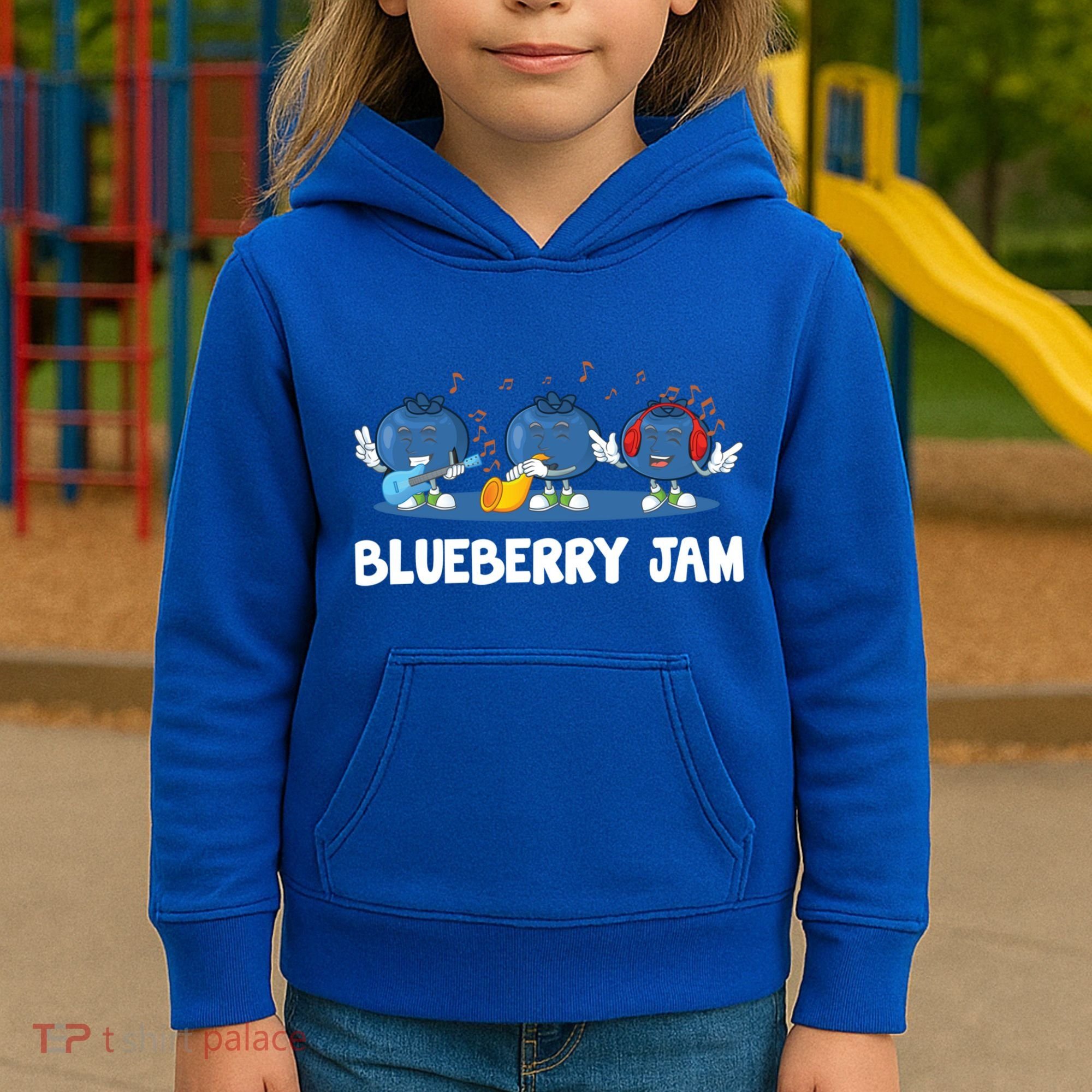 Blueberry Jam Blueberries Partying Funny Blueberry Lover Gift Kids Hoodie