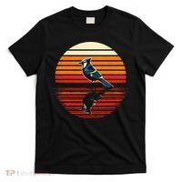 Blue Jay Bird Sunset Retro Style Safari Vintage 70s T-Shirt thumb 0