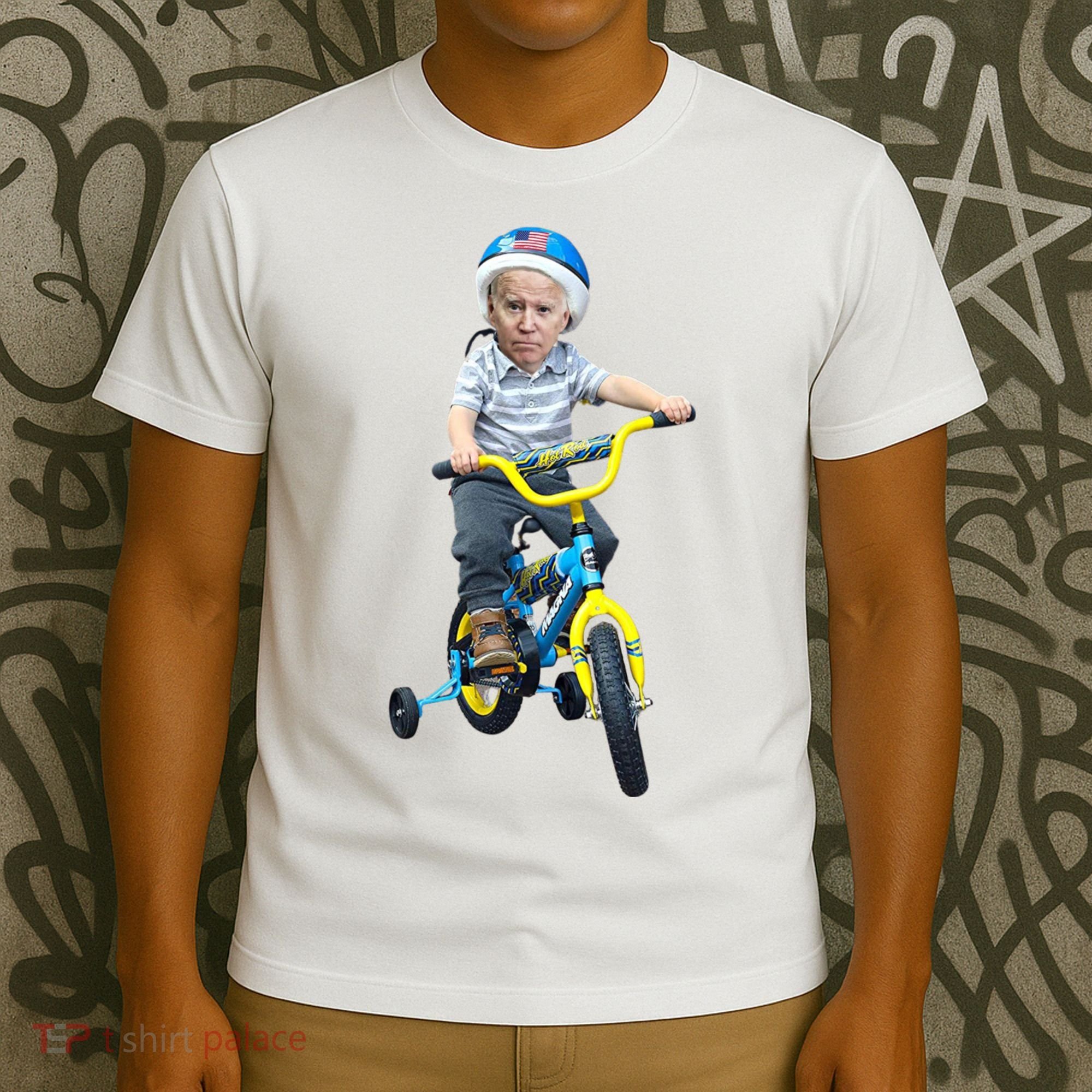 Baby Joe Biden On Tricycle Funny Joe Biden Bike T-Shirt