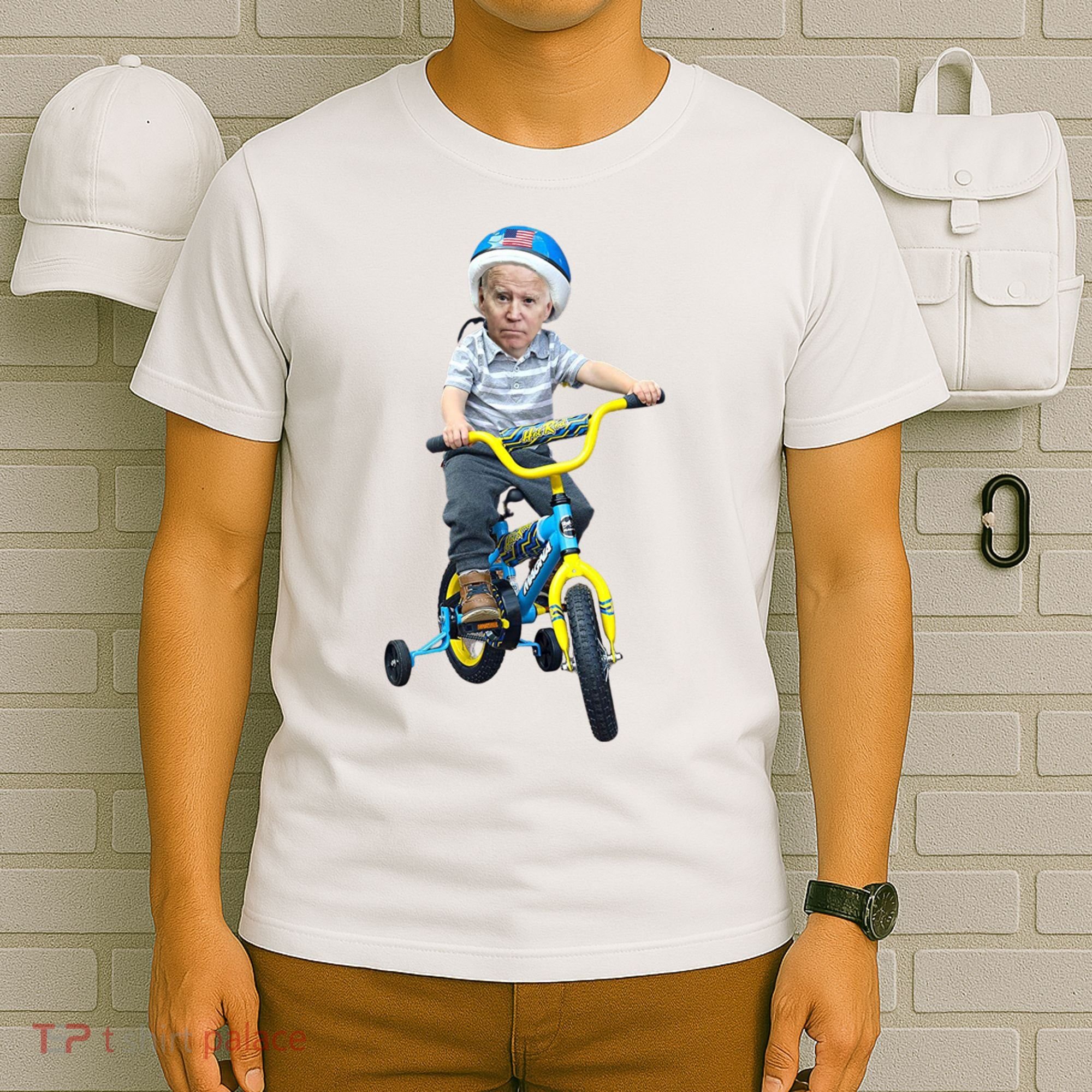 Baby Joe Biden On Tricycle Funny Joe Biden Bike T-Shirt