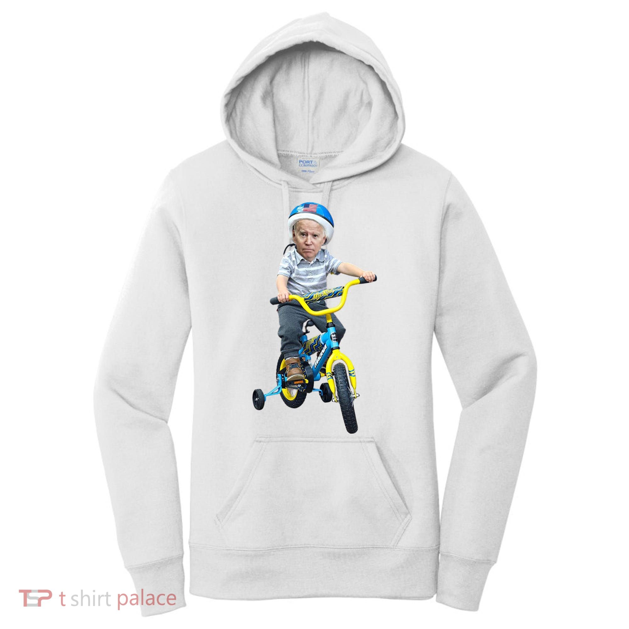 Baby Joe Biden On Tricycle Funny Joe Biden Bike Women's Hoodie