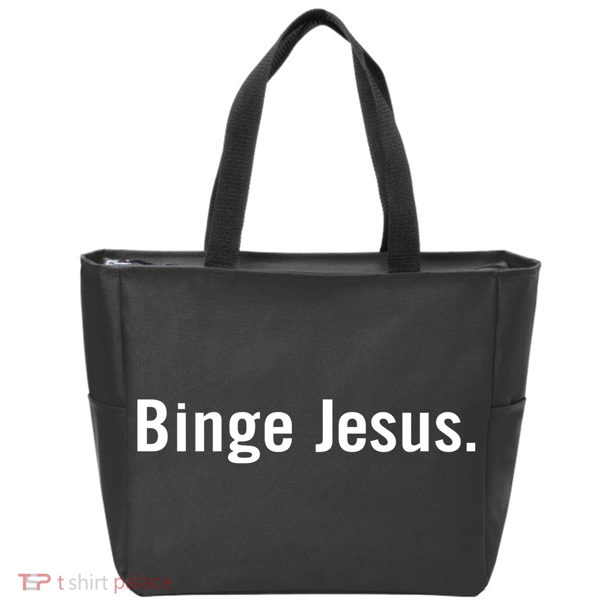Binge Jesus Tote Bag