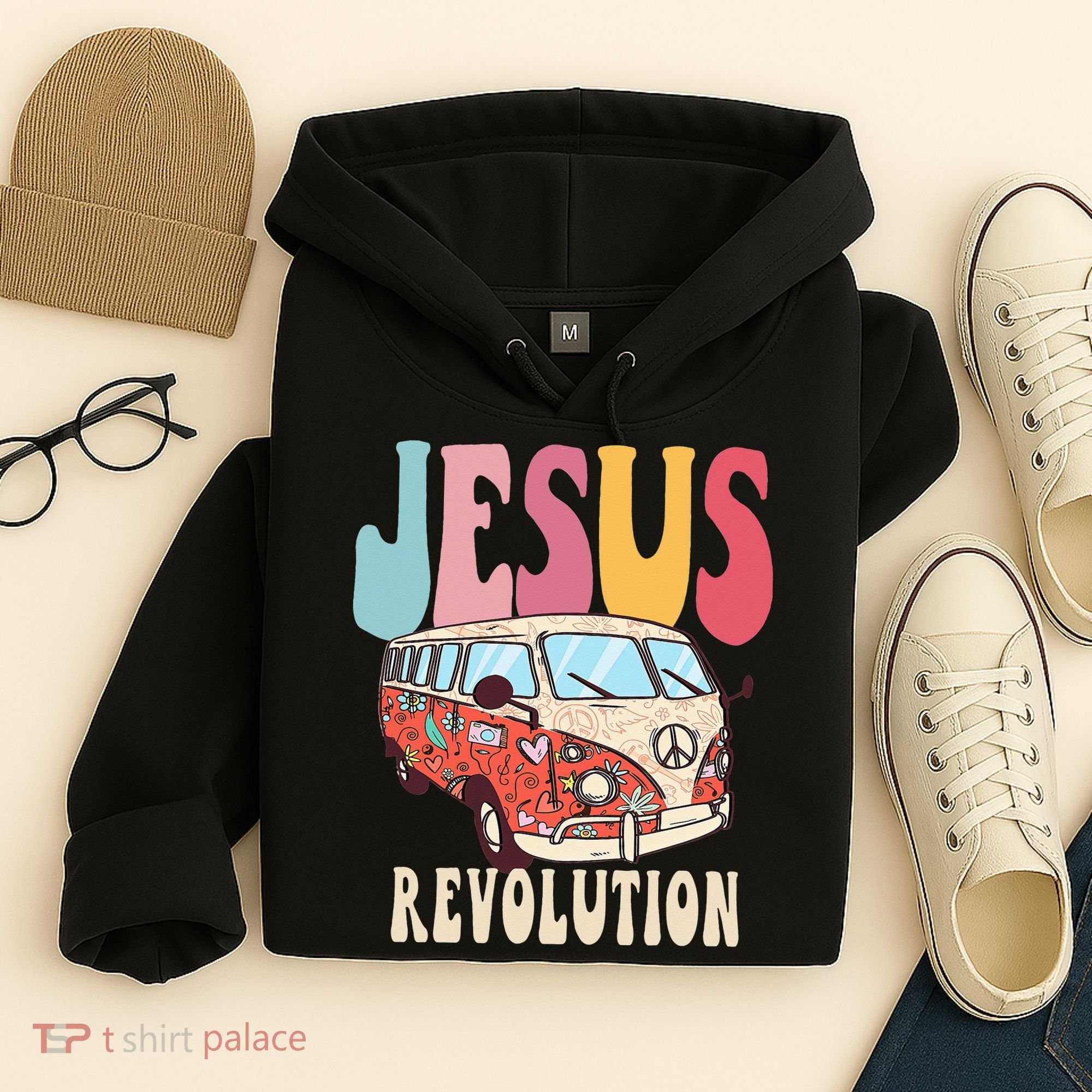 Boho Jesus-Revolution Christian Faith Based Jesus Hoodie
