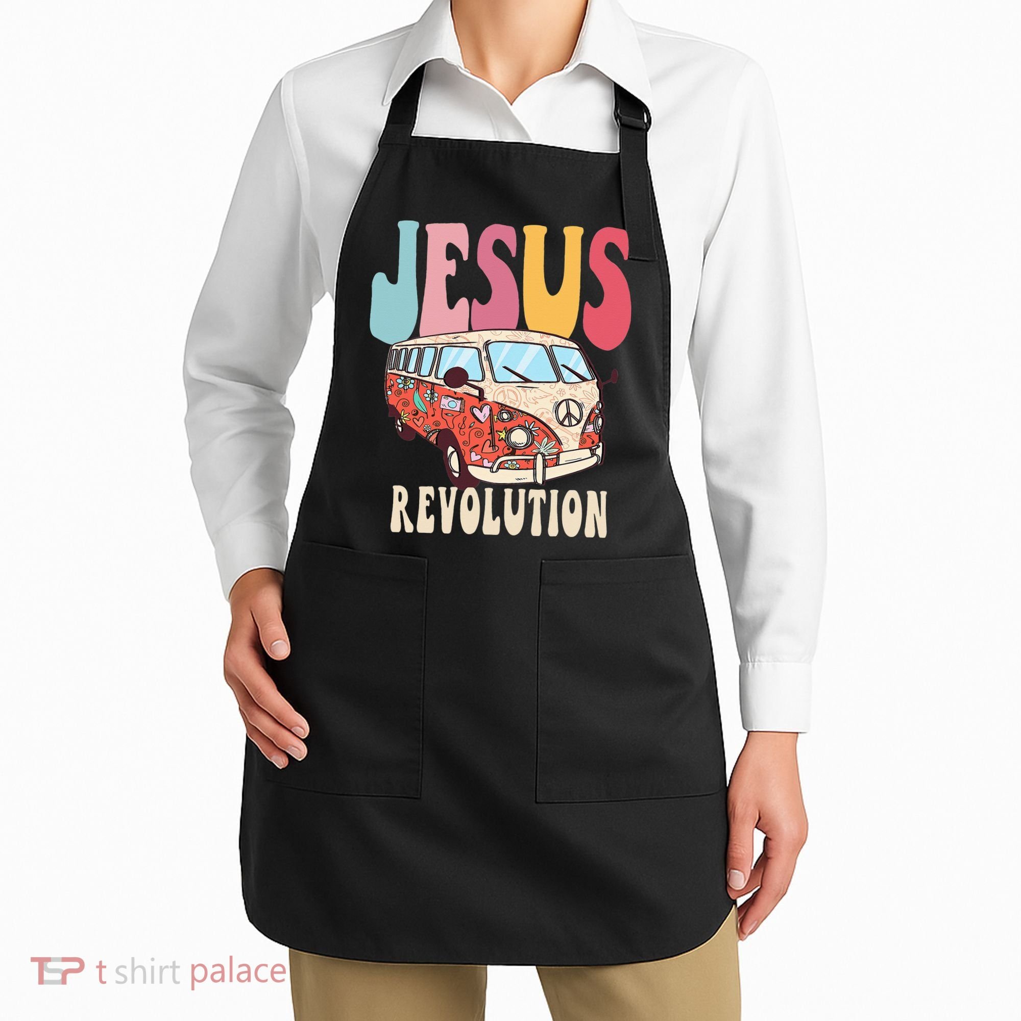 Boho Jesus-Revolution Christian Faith Based Jesus Apron