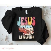Boho Jesus-Revolution Christian Faith Based Jesus Sweatshirt thumb 2