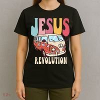 Boho Jesus-Revolution Christian Faith Based Jesus T-Shirt thumb 4