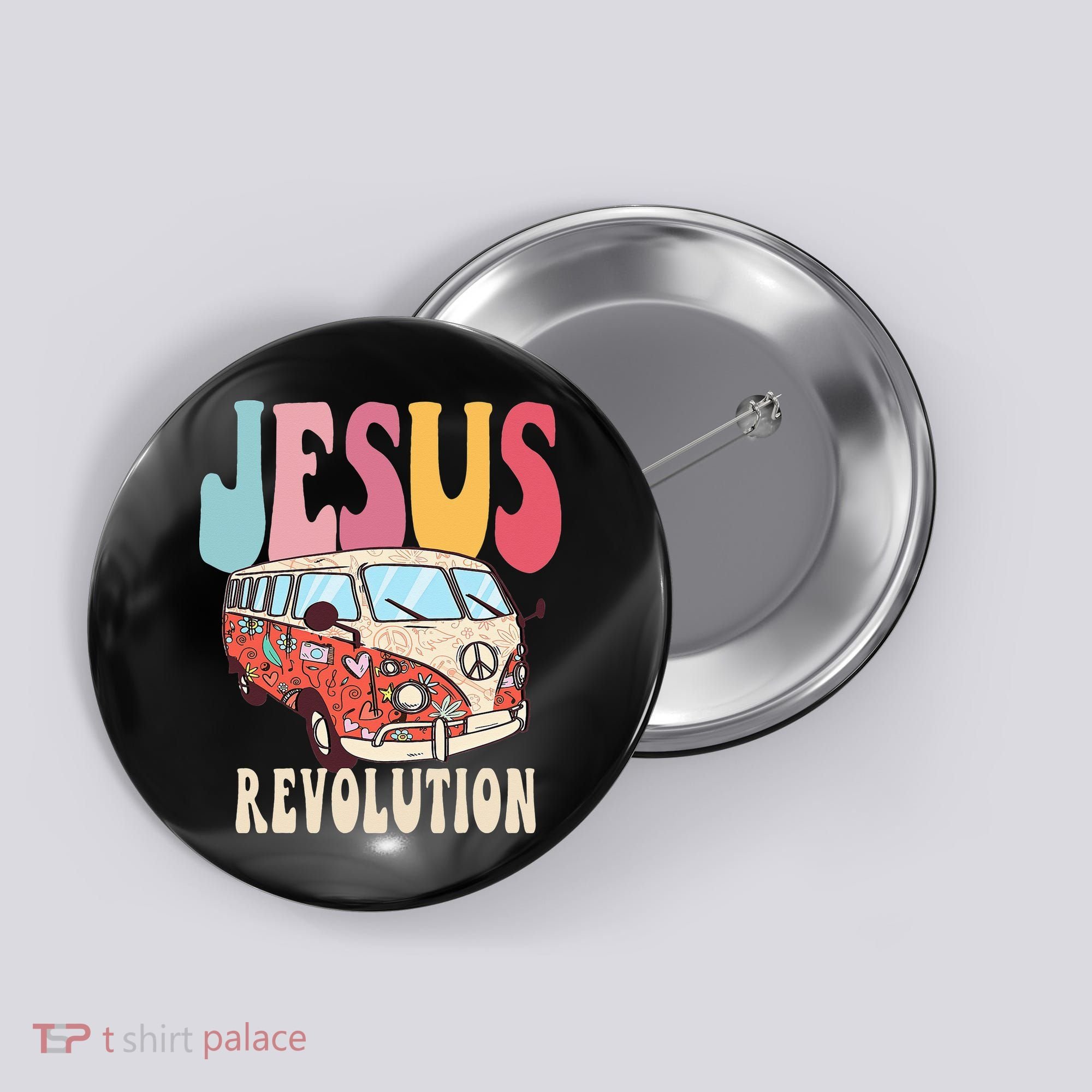 Boho Jesus-Revolution Christian Faith Based Jesus Button