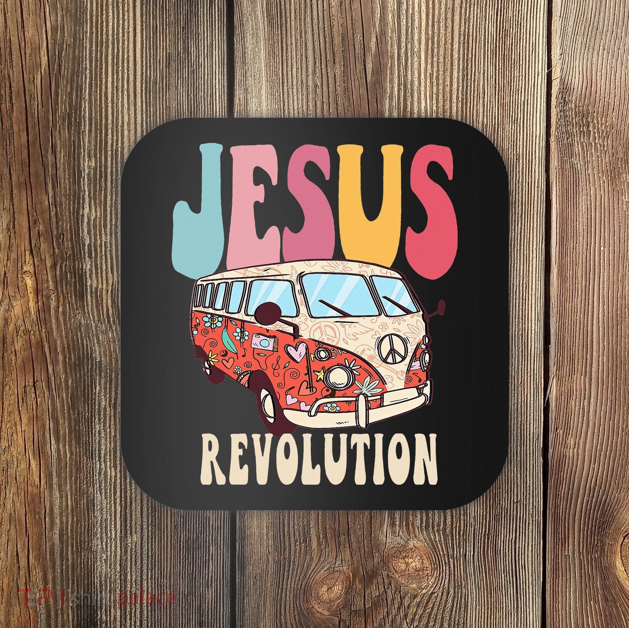 Boho Jesus-Revolution Christian Faith Based Jesus Coaster