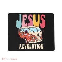 Boho Jesus-Revolution Christian Faith Based Jesus Mousepad thumb 0