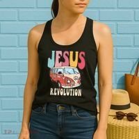 Boho Jesus-Revolution Christian Faith Based Jesus Women's Tank Top thumb 2
