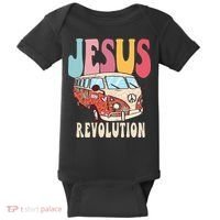 Boho Jesus-Revolution Christian Faith Based Jesus Baby Bodysuit thumb 0
