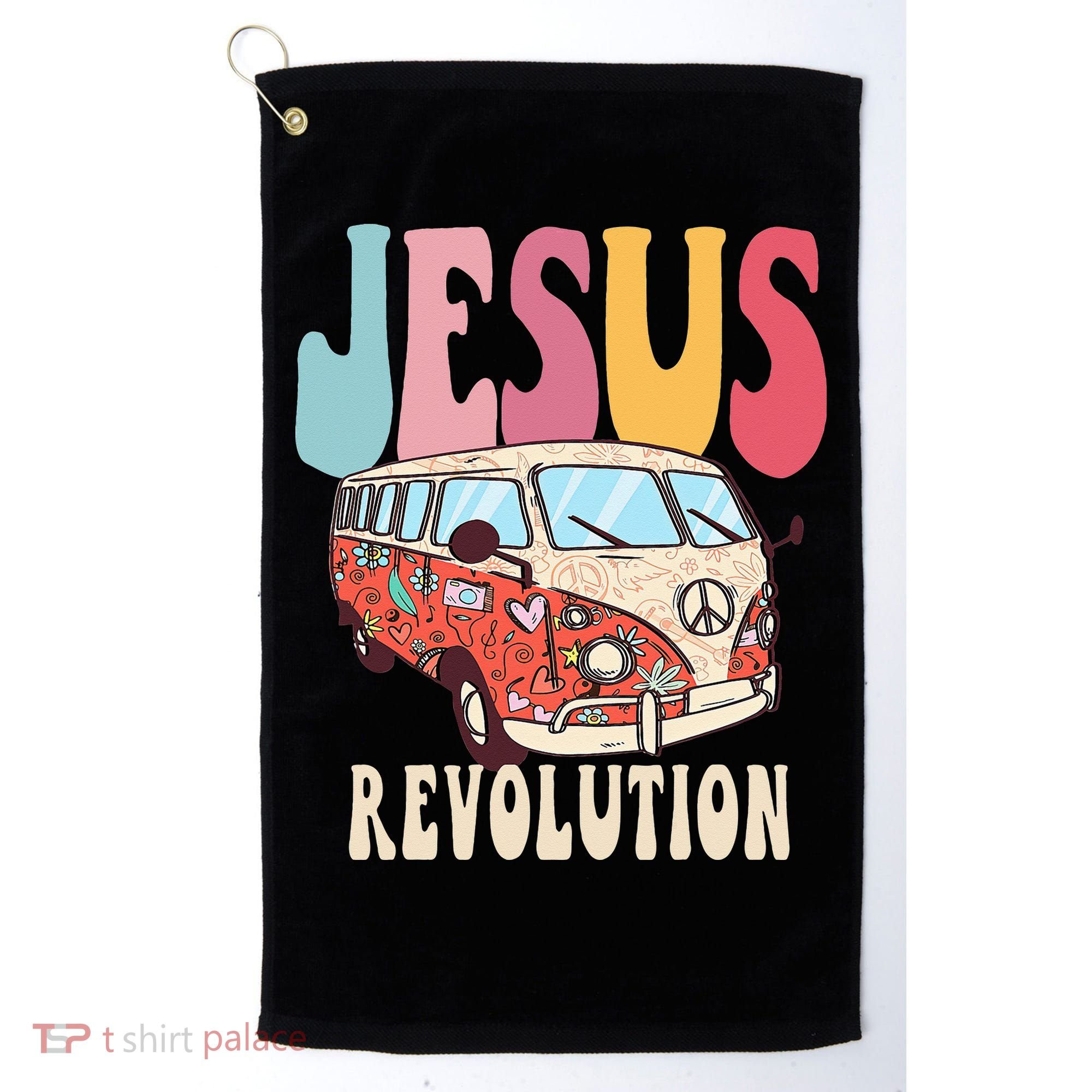 Boho Jesus-Revolution Christian Faith Based Jesus Golf Towel