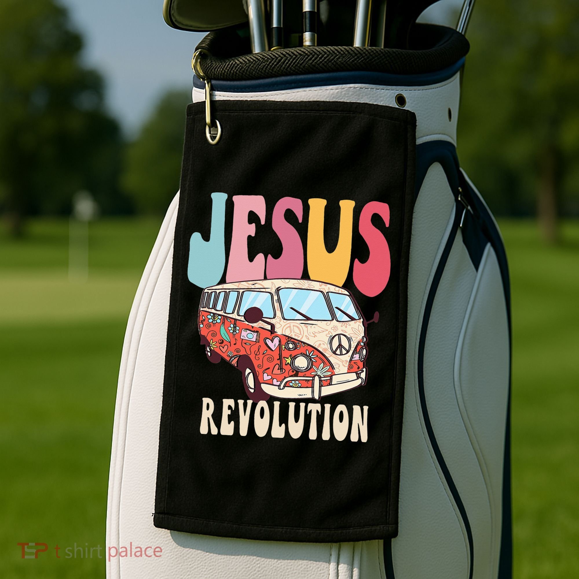 Boho Jesus-Revolution Christian Faith Based Jesus Golf Towel