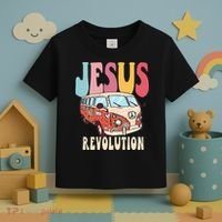 Boho Jesus-Revolution Christian Faith Based Jesus Toddler T-Shirt thumb 3
