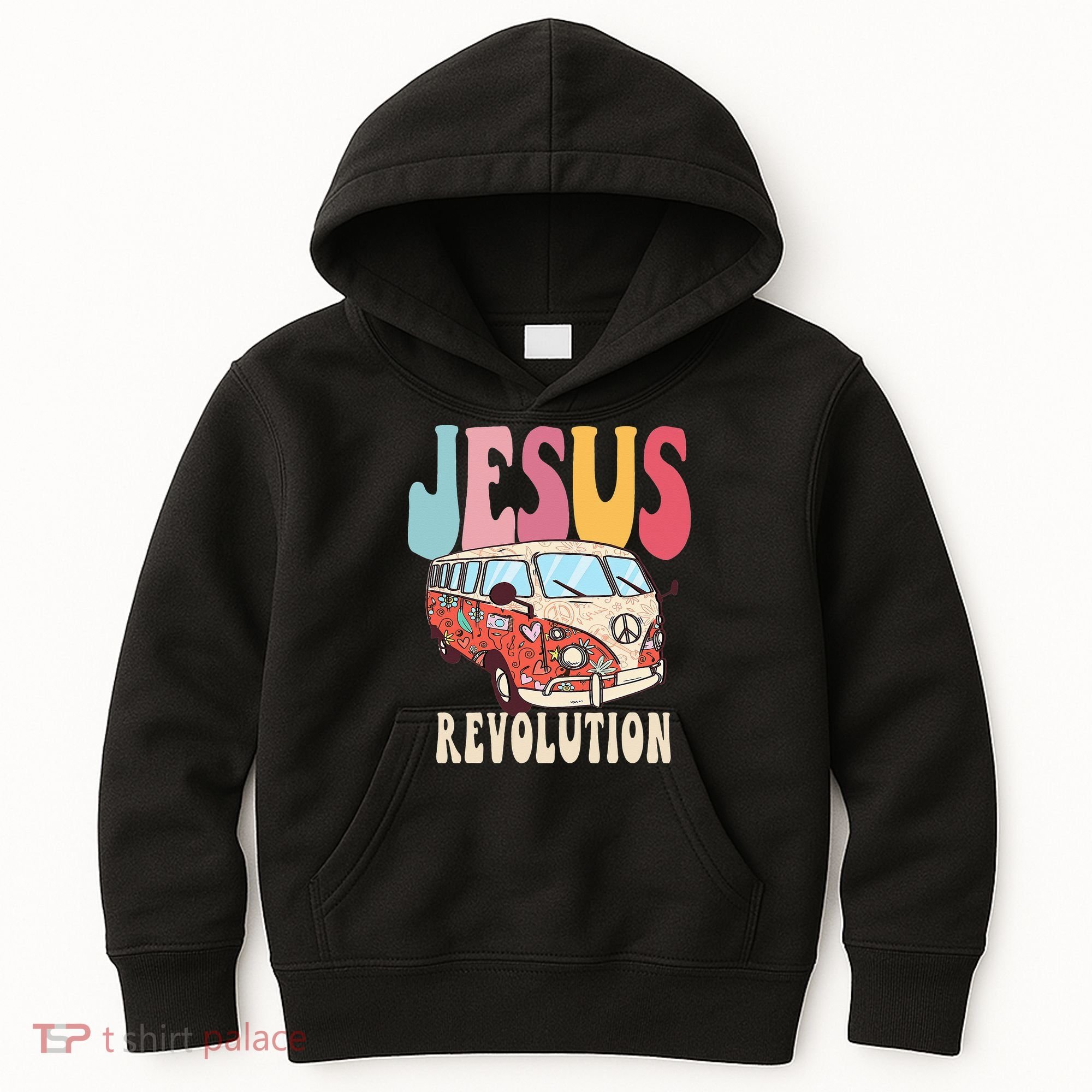 Boho Jesus-Revolution Christian Faith Based Jesus Kids Hoodie