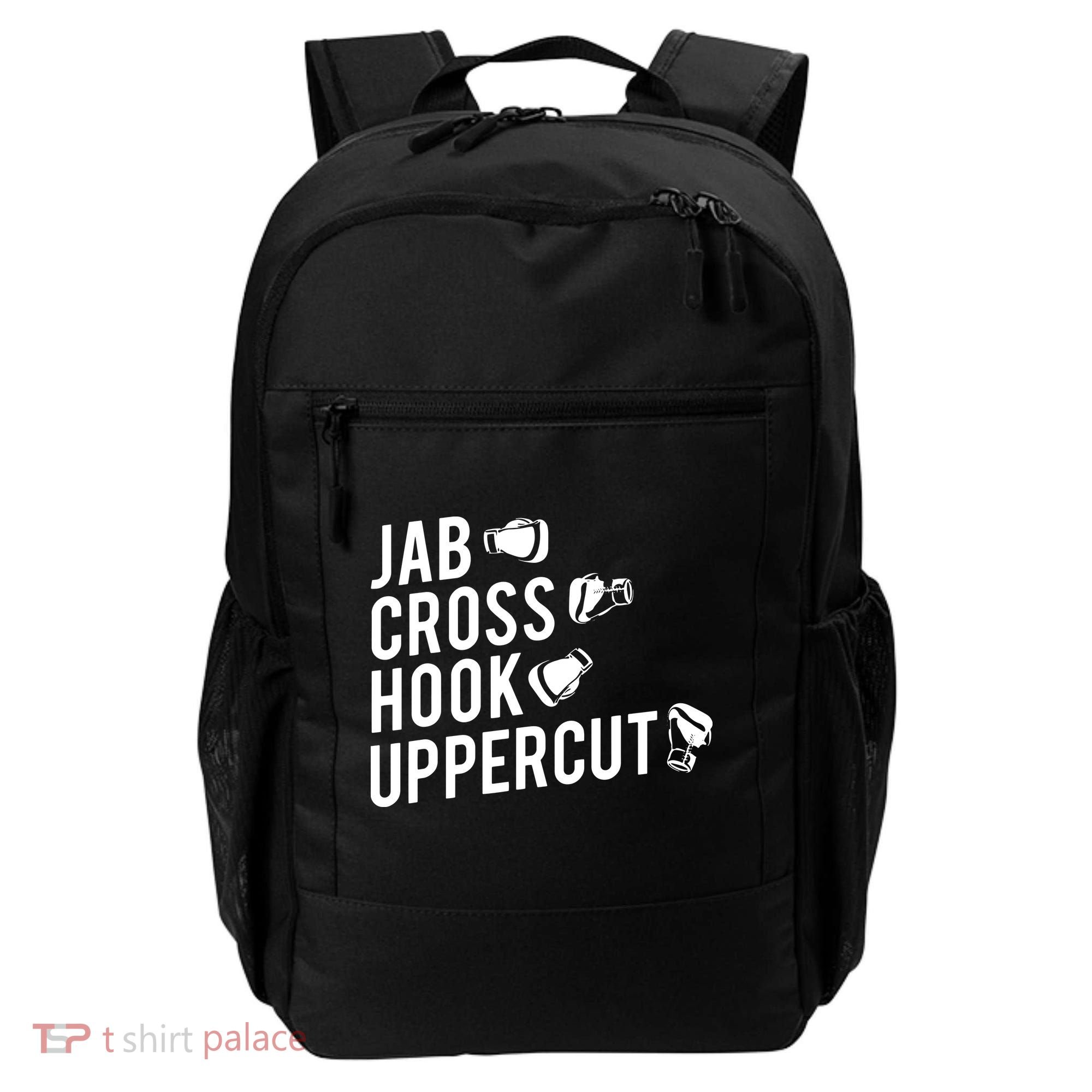 Boxing Jab Cross Hook Uppercut Boxer Tee Backpack