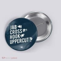 Boxing Jab Cross Hook Uppercut Boxer Tee Button thumb 0