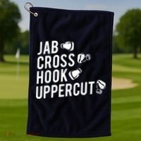 Boxing Jab Cross Hook Uppercut Boxer Tee Golf Towel thumb 1