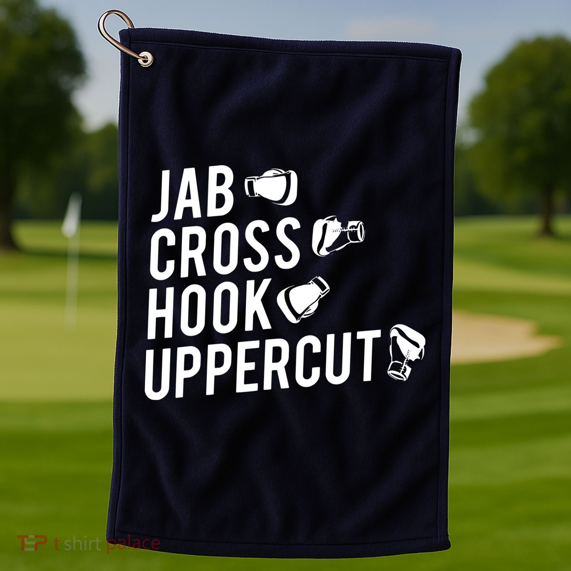 Boxing Jab Cross Hook Uppercut Boxer Tee Golf Towel