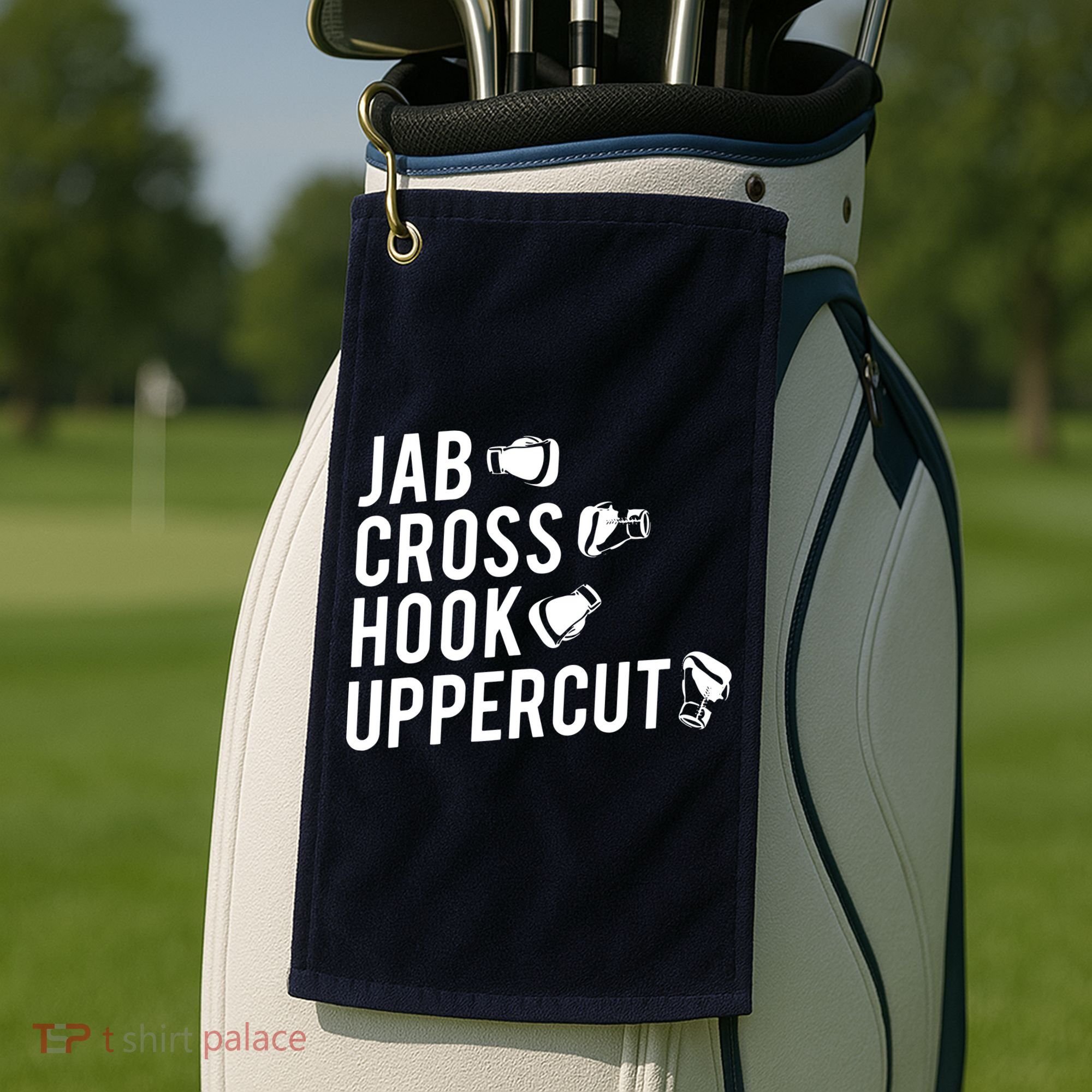 Boxing Jab Cross Hook Uppercut Boxer Tee Golf Towel