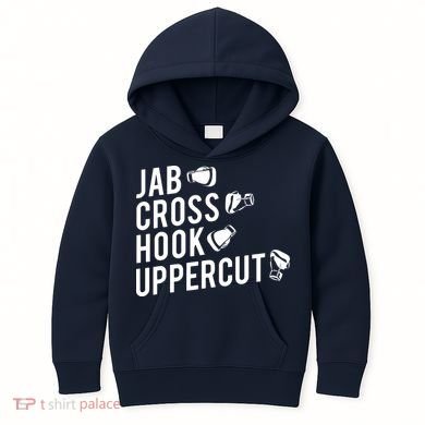 Boxing Jab Cross Hook Uppercut Boxer Tee Kids Hoodie