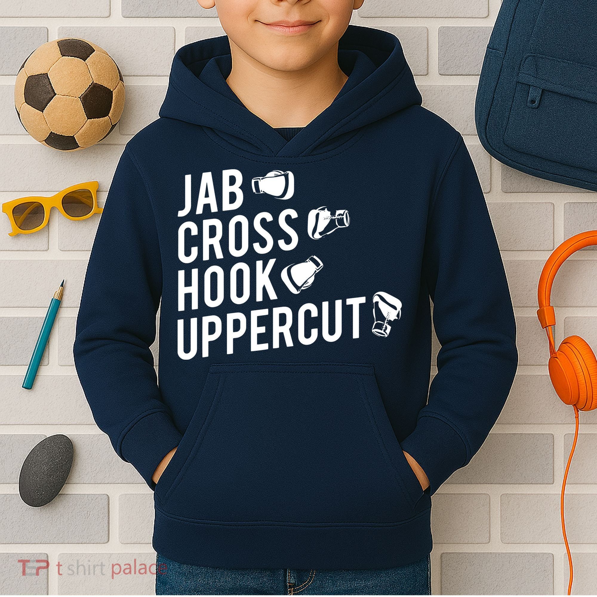 Boxing Jab Cross Hook Uppercut Boxer Tee Kids Hoodie