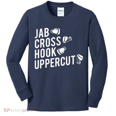 Boxing Jab Cross Hook Uppercut Boxer Tee Kids Long Sleeve Shirt