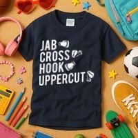 Boxing Jab Cross Hook Uppercut Boxer Tee Kids T-Shirt thumb 3
