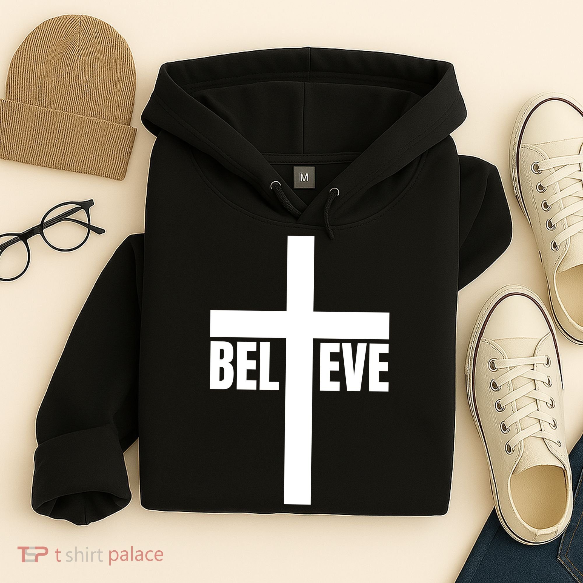 Believe Jesus Christ Cross Easter Faith Hoodie