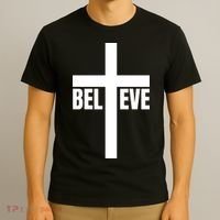Believe Jesus Christ Cross Easter Faith T-Shirt thumb 3