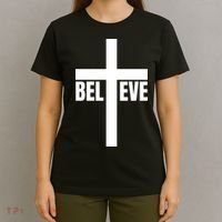Believe Jesus Christ Cross Easter Faith T-Shirt thumb 4