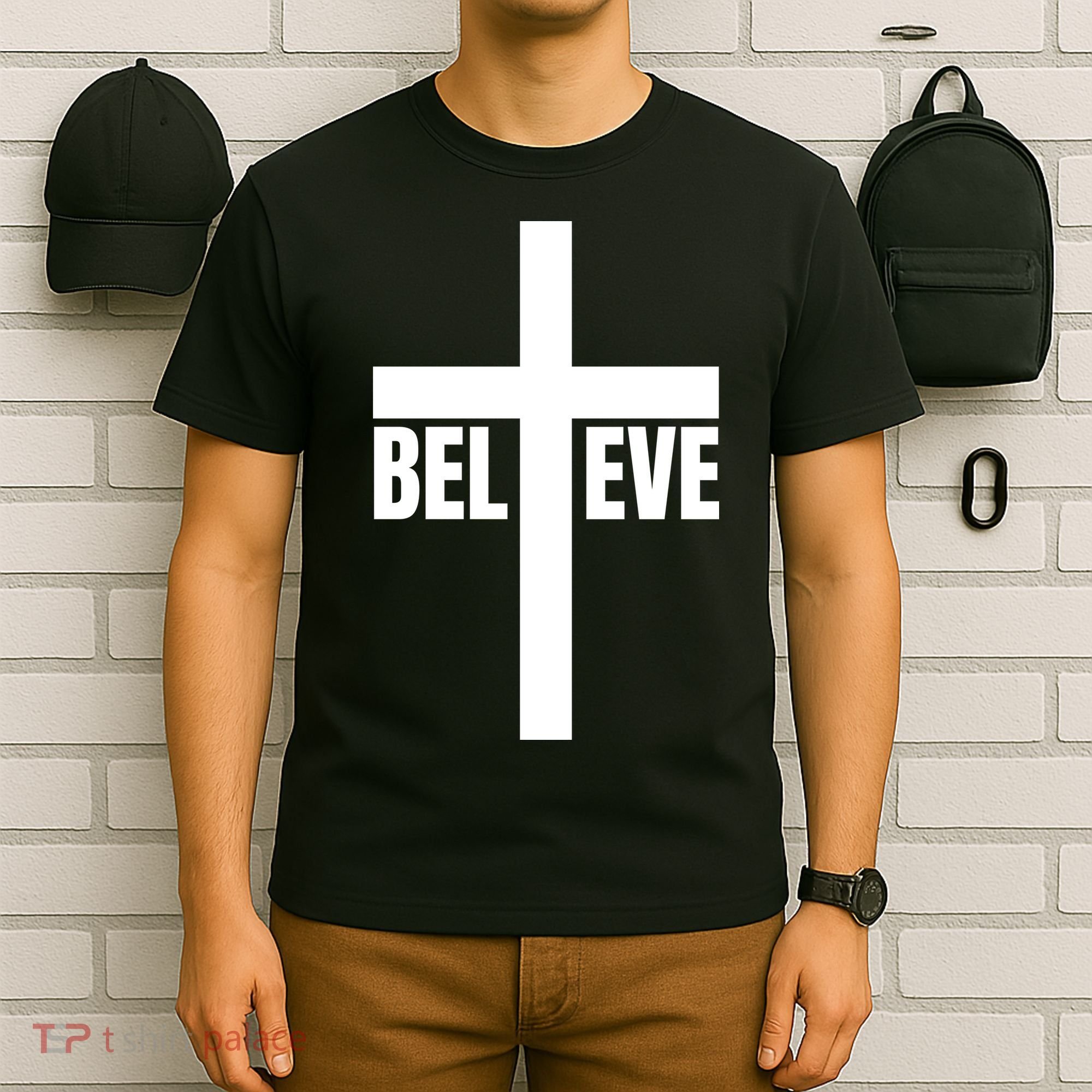 Believe Jesus Christ Cross Easter Faith T-Shirt