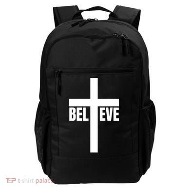 Believe Jesus Christ Cross Easter Faith Backpack