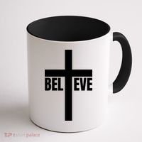 Believe Jesus Christ Cross Easter Faith Coffee Mug thumb 1