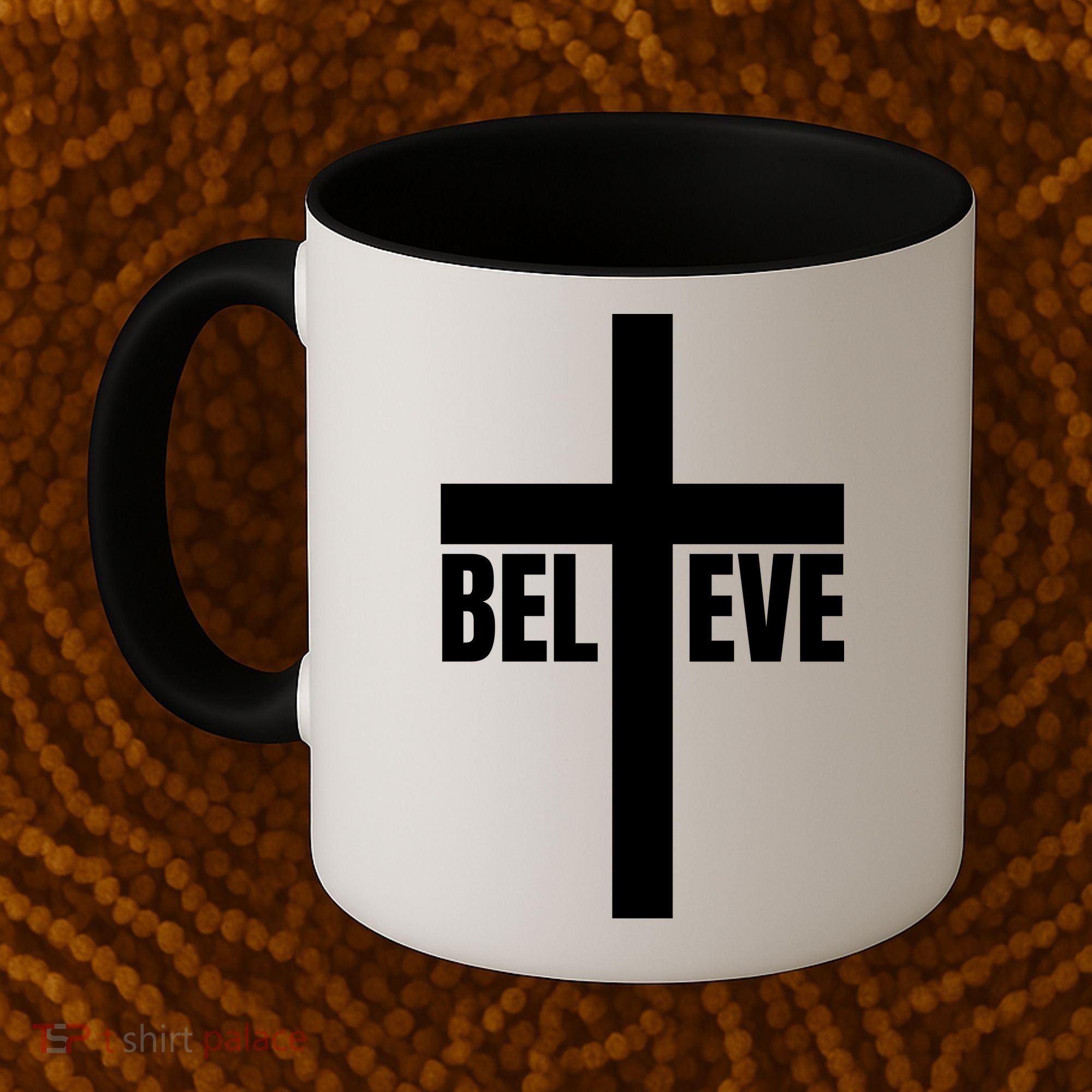 Believe Jesus Christ Cross Easter Faith Coffee Mug