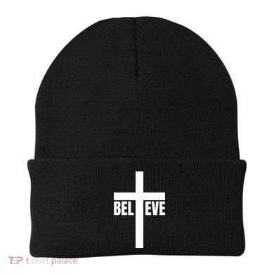 Believe Jesus Christ Cross Easter Faith Beanie