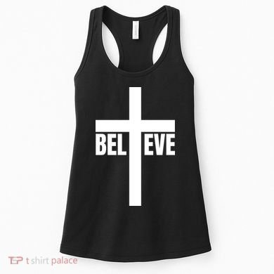 Believe Jesus Christ Cross Easter Faith Women's Tank Top