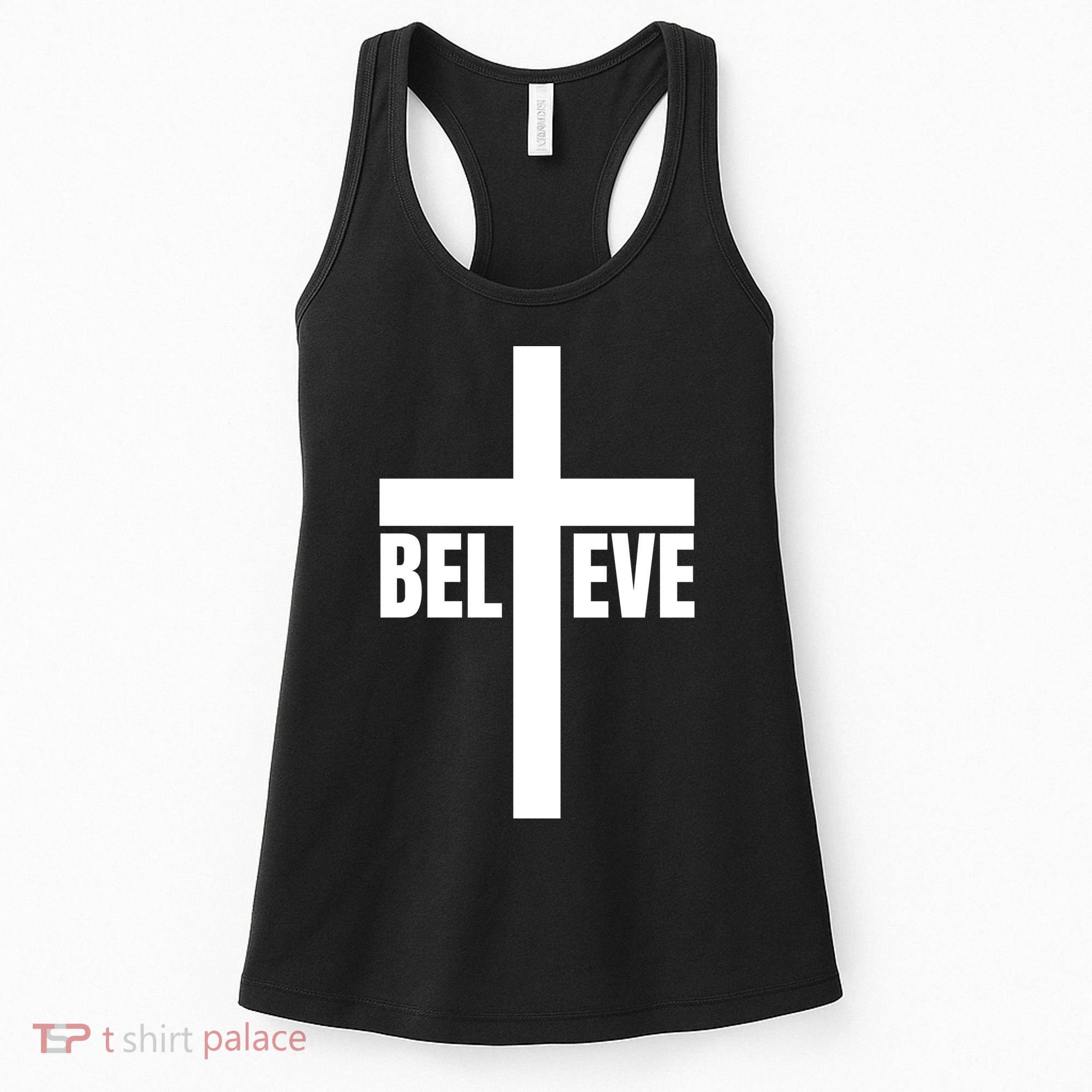 Believe Jesus Christ Cross Easter Faith Women's Tank Top
