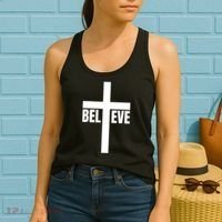 Believe Jesus Christ Cross Easter Faith Women's Tank Top thumb 2