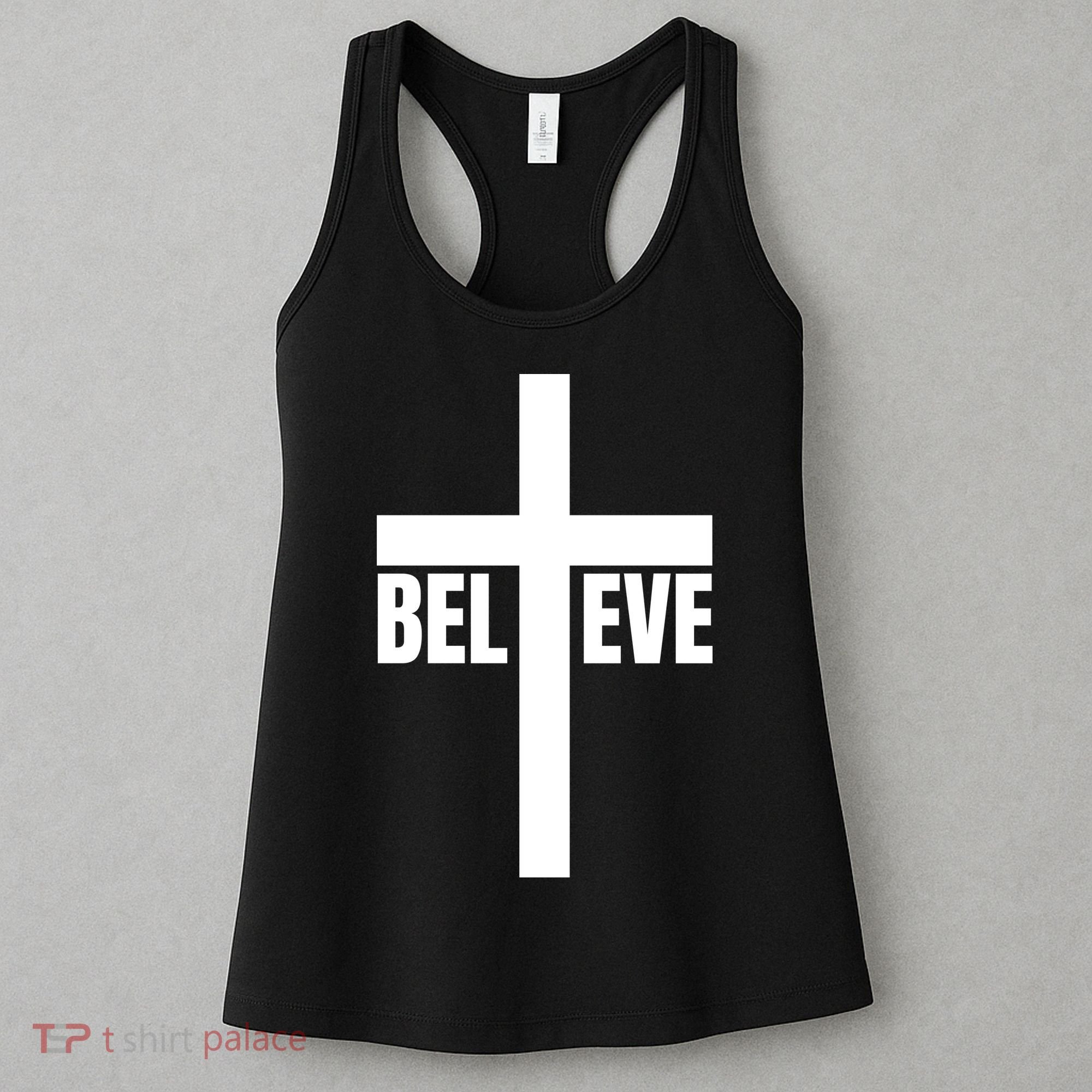 Believe Jesus Christ Cross Easter Faith Women's Tank Top