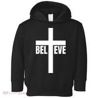 Believe Jesus Christ Cross Easter Faith Toddler Hoodie thumb 0