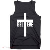 Believe Jesus Christ Cross Easter Faith Tank Top thumb 0