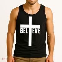 Believe Jesus Christ Cross Easter Faith Tank Top thumb 3