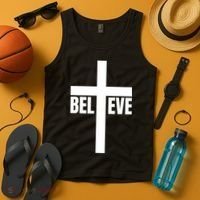 Believe Jesus Christ Cross Easter Faith Tank Top thumb 4