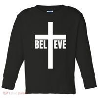 Believe Jesus Christ Cross Easter Faith Toddler Long Sleeve Shirt thumb 0